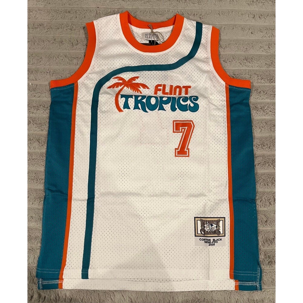 Authentic Classics Coffee Black Flint Tropics #7 Basketball Jersey Size L NWT